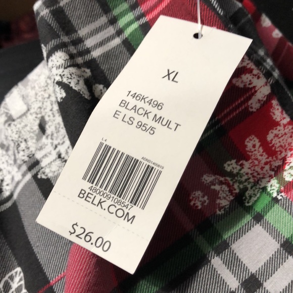 Kim Rogers Plaid Scoop Long Sleeve Top New With Tags Snowflakes - Picture 5 of 7